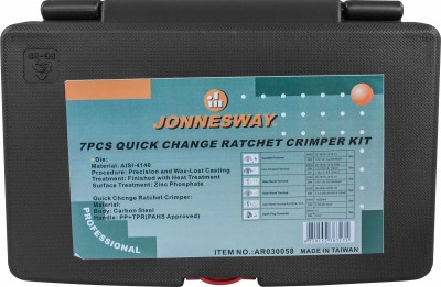 Jonnesway AR030058 Пресс-клещи обжимные со вставками в наборе, 7 предметов AR030058