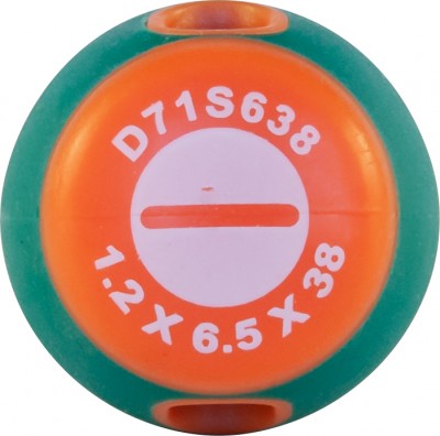Jonnesway D71S638 Отвертка стержневая шлицевая ANTI-SLIP GRIP, SL6.5х38 мм D71S638