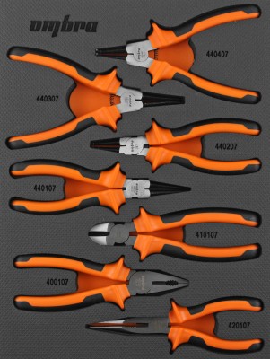 Ombra OMT7STE Набор шарнирно-губцевого инструмента в EVA ложементе 280х375 мм, 7 предметов OMT7STE