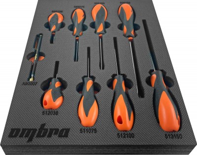Ombra OMT9STE Набор отверток стержневых Basic в EVA ложементе 280х375 мм, 9 предметов OMT9STE