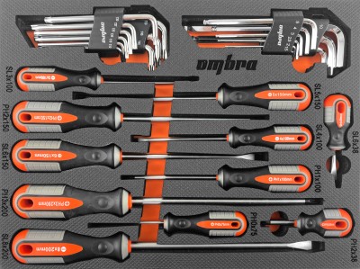 Ombra OMT29STE Набор отверток стержневых ROUND GRIP и торцевых ключей в EVA ложементе 280х375 мм, 29 предметов OMT29STE