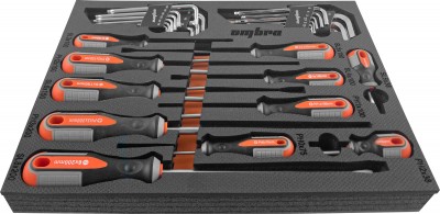 Ombra OMT29STE Набор отверток стержневых ROUND GRIP и торцевых ключей в EVA ложементе 280х375 мм, 29 предметов OMT29STE