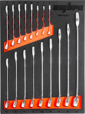Ombra OMT17STE Набор ключей комбинированных 6-24 мм в EVA ложементе 280х375 мм, 17 предметов OMT17STE