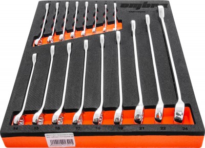 Ombra OMT17STE Набор ключей комбинированных 6-24 мм в EVA ложементе 280х375 мм, 17 предметов OMT17STE