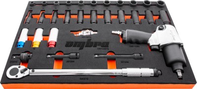Ombra OMT33STE Набор с гайковертом, динамометрическим ключом и ударными головками в EVA ложементе 560х375 мм, 33 предмета OMT33STE