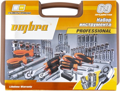 Ombra OMT69S Набор инструмента универсальный 1/4", 1/2"DR, 69 предметов OMT69S