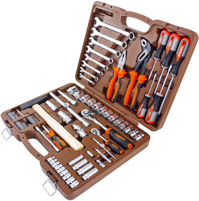 Ombra OMT77S12 Набор инструмента универсальный 1/4", 1/2"DR с головками торцевыми 12-гранными 1/2"DR, 77 предметов OMT77S12