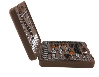 Ombra 911120 Специальный набор инструмента, торцевые головки 1/4", 3/8", 1/2"DR, 4-32 мм и SAE 5/32"--1-1/4", ударные торцевые головки 1/2"DR, 17-23 мм, 120 предметов 911120