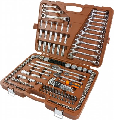 Ombra 911150 Специальный набор инструмента, торцевые головки 1/4", 3/8", 1/2"DR, 4-32 мм и SAE 5/32"--1-1/4", ударные торцевые головки 1/2"DR, 17-23 мм, 150 предметов 911150