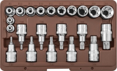 Ombra 953222 Набор головок торцевых, внешний TORX®, и насадок с вставками-битами TORX®, 22 предмета 953222