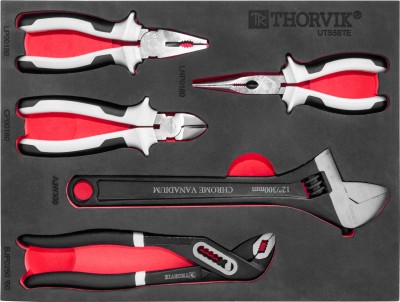 Thorvik UTS5STE Набор шарнирно-губцевого инструмента в EVA ложементе 280х375 мм, 5 предметов UTS5STE