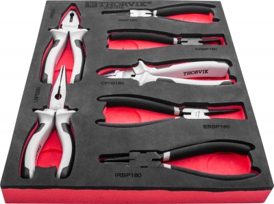 Thorvik UTS7STE Набор шарнирно-губцевого инструмента в EVA ложементе 280х375х30мм, 7 предметов UTS7STE