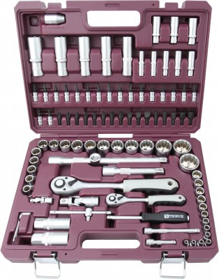 Thorvik TS094/12 Набор инструмента универсальный 1/4", 1/2"DR с головками торцевыми 12-гранными, 94 предмета TS094/12