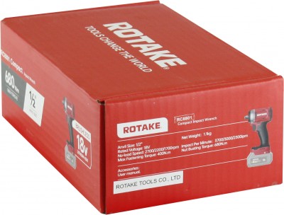 Rotake RC8801 (T1) Гайковерт ударный аккумуляторный бесщёточный 1/2"DR, 18В, 680 Нм, (без АКБ и З/У) RC8801