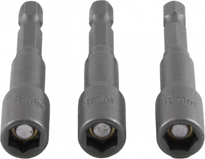 Thorvik SH11SM118S3 Набор насадок торцевых 8 мм с магнитной вставкой для механизированного инструмента HDR 1/4", 3 предмета SH11SM118S3
