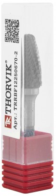 Thorvik TRRBF06180663-2  Борфреза твердосплавная гиперболическая, тип F, 6 мм, двойная насечка, в боксе TRRBF06180663-2