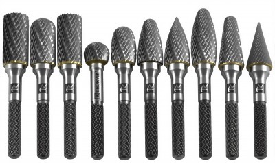 Thorvik TRRB060610-2S Набор борфрез твердосплавных, тип A, B, C, D, E, F, G, H, L, M, 6 мм, двойная насечка, в кейсе, 10 предметов TRRB060610-2S