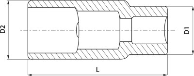 Thorvik SPS1221 Головка торцевая свечная 1/2"DR, 21 мм SPS1221