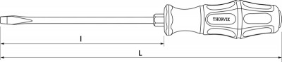 Thorvik SDLG575 Отвертка стержневая ударная шлицевая, SL5х75 мм SDLG575