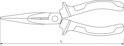 Thorvik LNP0180 (LPN0180) Длинногубцы прямые с духкомпонентными рукоятками, 180 мм LNP0180
