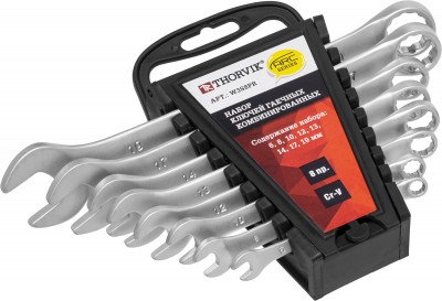 Thorvik W3S8PR Набор ключей гаечных комбинированных серии ARC на держателе, 6-19 мм, 8 предметов W3S8PR
