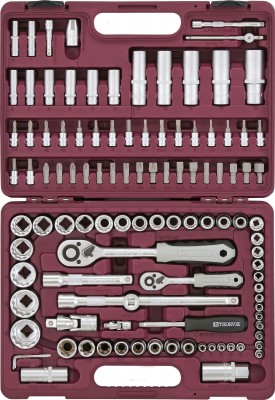 Thorvik UTS0108/12 Набор инструмента универсальный 1/4", 1/2"DR с головками торцевыми 12-гранными, 108 предметов UTS0108/12