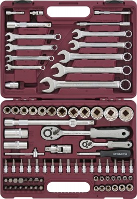 Thorvik UTS0082MP Набор инструмента универсальный 1/4", 1/2"DR с головками торцевыми MultiProf, 82 предмета UTS0082MP