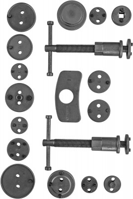 Thorvik ACPTK18 Приспособление для возврата поршней дисковых тормозных механизмов в наборе, 18 предметов ACPTK18