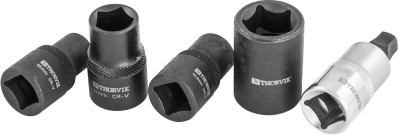 Thorvik PBCSS5 Набор головок торцевых и насадки со вставкой-битой с пятигранным профилем для обслуживания тормозных механизмов 1/2"DR, 5 предметов PBCSS5